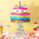 WERNNSAI Unicorn Cake Piñata Foldable - Unicorn Party Decorations Pink Girl Birthday Party Games Princess Pinata with Blindfold Bat and Tassels Happy Birthday Supplies for Kids Girls Classroom Game by TinyTreasures Baby Boutique