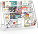 High-Transparent 4 Tier Kids Bookshelf, Sturdy Metal Large Size Book Rack Storage for Kids - Toddler Book Shelf Display for Nurasery, Kids Room, Deep Size Bookshelf Hold More Books by TinyTreasures Baby Boutique