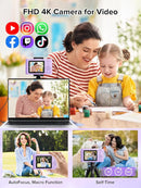 Digital Camera, 44MP Full HD 1080P Point and Shoot Camera with 64GB Card, Anti Shake 16X Zoom Compact Volg Cameras, Portable Small Digicam Gift for Kids, Ages Teen Girl Boy - Purple by TinyTreasures Baby Boutique