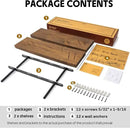 BGMG Floating Shelves 24 inch Long, Distressed,Wide Rustic Wooden Wall Shelves for Bathroom Living Room Bedroom Kitchen Farmhouse Set of 2-24x6.7x1.25 inch-Distressed Walnut by CozyNest Decor
