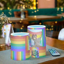 Vdsrup Flameless Candles Set of 2 LGBT Custom LED Candles with Timer Battery Operated Personalized Candle Lights Flickering with Remote for Home Bedroom Decor by GreenHaven Gardens