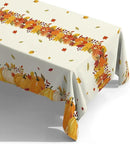 ATFUNSHOP Fall Plastic Tablecloth 4 Packs Thanksgiving Disposable Table Cloth 54x108 Rectangle Table Cover with Pumpkin & Maple Leaf for Holiday Dinner Party Decorations Outdoor Picnic & Baby Showers by CozyNest Decor