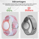 Kids Bracelet Compatible with AirTag, GPS Kid Tracker Holder Braided Wristband for Apple Air Tag, 2022 Upgraded Nylon Adjustable Anti Lost Airtag Watch Band for Kids Children Elders (White Pink) by TinyTreasures Baby Boutique
