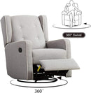 Swivel Rocker Recliner Chair Set of 2, Nursery Glider Chair, Nursery Rocking Chairs, Manual Reclining Chair, Grey by TinyTreasures Baby Boutique
