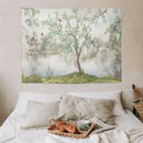 HZOHNAGO Japanese Tapestry Tree Misty Garden Lake Printed Wall Tapestry Ink Painting Wall Hanging for Bedroom Living Room Dorm 40" W x 30" H by CozyNest Decor