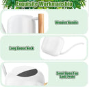Green Moon Water Can Indoor Plant White 1.2L/41oz with Long Spout Small Water Can Metal Watering Can Pot for Indoor House Plant Bonsai Outdoor Garden Flowers Decorative by GreenHaven Gardens