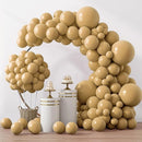 RUBFAC 129pcs Light Brown Balloons Different Sizes 18 12 10 5 Inch Latex Tan Balloon Kit for Birthday Party Baby Shower Wedding Anniversary Decoration by TinyTreasures Baby Boutique