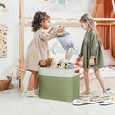DULLEMELO Extra Large Storage Baskets, 17"x12"x15" Fabric Storage Bins for Organizing Shelves Nursery Toys Books, Collapsible Storage Baskets Rectangular Canvas Bins with Handles, White&Green, 2-Pack by TinyTreasures Baby Boutique
