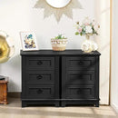 18" Farmhouse Night Stand with 3 Drawers, Wood End Table Dresser for Bedroom, Black Nightstand, Bed Side Table with Metal Handle, Bedside Cabinet for Bedroom Living Room, Closet by CozyNest Decor