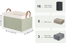 StorageWorks Storage Bins, Fabric Storage Bins for Shelves, Large Storage Baskets with Metal Frame, Closet Baskets and Bins with Handles, Green and White, 2-Pack by TinyTreasures Baby Boutique