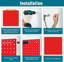 4 Pack Steel Peg Board,Universal 1/8 and 1/4 Pegboard Accessories,Ideal for Garage Tool Storage, Office Organization, Craft Room, Kitchen etc. (Red, 4-12X12) by GreenHaven Gardens