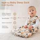 Yoofoss Baby Sleep Sack 6-12 Months, 1.5 Tog Baby Wearable Blanket with 2-Way Zipper, 100% Cotton Organic Fabric Winter Infant Sleeping Sack, Warm Soft Comfy by TinyTreasures Baby Boutique