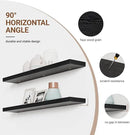 Heimlove Floating Shelves for Wall 48 Inches Long,9.3" Deep Black Floating Shelf Set of 2,Wall Mounted Wood Shelves for Bathroom Bedroom Living Room Kitchen Office,Shelf for Books Storage Room Decor by CozyNest Decor