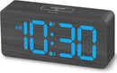 uscce Wooden Digital Alarm Clocks for Bedrooms: Dimmable Dual Alarm Clock with Large Numbers for Bedside Desk - Loud Alarm for Heavy Sleepers with Volume Control - Wood Decor & Gifts by CozyNest Decor