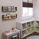 brightmaison Polynez 30" Floating Shelves for Nursery & Kids Room - Wall Multiuse Book Shelves, Set of 2 Brown Wood by TinyTreasures Baby Boutique