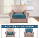 H.VERSAILTEX Velvet Stretch Couch Cushion Cover Plush Cushion Slipcover for Chair Cushion Furniture Protector Seat Cushion Sofa Cover (1 Piece Armchair Cushion Covers, Peacock Blue) by CozyNest Decor