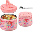 14oz Insulated Vacuum Food Jar with Buckle Lid,Soup Thermo for Hot Food Kids,Wide Mouth Leakproof Stainless Steel Lunch Container with Spoon-Mermaid by TinyTreasures Baby Boutique