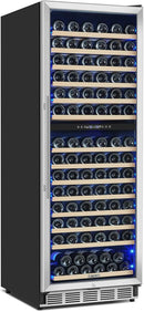 Dual Zone Wine Fridge Freestanding 175 Bottle, 24 Inch Large Capacity Built-in Wine Cooler Refrigerator with Upgraded Compressor Cooling and Intelligent Temperature Memory by CozyNest Decor