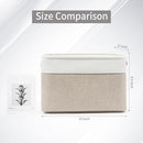 Storage Bins Large Fabric Storage Baskets for Shelves 3 Pack, Decorative Linen Closet Baskets with Handles for Organizing, Shelf, Clothes, Home, Office, 15x11x9.5Inches (Beige&White) by TinyTreasures Baby Boutique