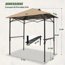 COOS BAY 8x5 Pop up Grill Gazebo Portable BBQ Gazebo Canopy Tent with Carry Bag, Outdoor Barbeque Shelter, Beige by GreenHaven Gardens