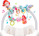Koty Carseat Toys Hanging, Blue Mermaid Stroller Toys for Babies 0-6 Months, Baby Car Seat Toy with Crinkle, Teether, Music Box, Rattle, BB Squeaker for Babies Boys Girls Gifts (Blue Mermaid) by TinyTreasures Baby Boutique