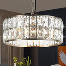 12” 3-Light Modern Crystal Chandeliers Nickel Dinning Room Light Fixture, Round Pendant Light Kitchen Island Chandelier, Flush Mount Ceiling Light for Living Room Entryway Bedroom Foyer by CozyNest Decor