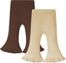 Neutocd Toddler Baby Girl 2-Pack Pants Bell Bottom Infant Baby Girl Solid Ribbed Cotton Leggings by TinyTreasures Baby Boutique