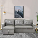 Naomi Home Modern Sectional Sofa with Storage Chaise Gray/Air Leather