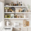 Heimlove 55 x 12 inch Extra Long Floating Shelves for Wall, 12 Inch Deep Floating Shelves, Large Display Shelf & Storage Shelf for Living Room Bedroom Kitchen Home Office, Set of 2, White by CozyNest Decor