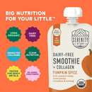 Serenity Kids 6+ Months Dairy-Free Smoothie Baby Food - USDA Organic Grass-Fed Collagen & Pumpkin Protein - 3.5 Oz BPA-Free Cans - Pumpkin Smoothie Baby Food - 6 Count by TinyTreasures Baby Boutique