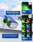 Solar Spot Lights Outdoor, 9 Lighting Modes RGB, Solar Lights Outdoor Waterproof IP65, 63 LED Landscape Spotlights for Holiday Decorations by GreenHaven Gardens