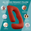 Sasttie Pregnancy Pillows for Sleeping, U Shaped Cooling Full Body Pillow with Removable Cover, Pregnant Women Must Haves, Maternity Essential, Orange by TinyTreasures Baby Boutique
