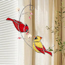 Cardinal Suncatchers Stained Glass for Window Hangings, Cardinal Sun Catchers Gifts for Women, Red Birds Sun Catchers for Christmas Dec, Cardinal Window Suncatcher Ornament by GreenHaven Gardens