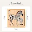 IEATFO 4 in 1 Wooden Animal Chunky Puzzle, 5 Solid Wood Puzzle Blocks with 4 Sides Realistic Safari Animals, Wooden Block Puzzle with Durable Base for Toddlers 3+ Years - Montessori Inspired by TinyTreasures Baby Boutique