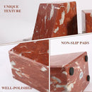 Marble Book Ends Decorative, Unique Bookends for Shelves，Bookends to Hold Heavy Books Durable Book Holder Stopper for Home Office Desk Bookshelf Decoration, Set of 2, Rosso Francia by CozyNest Decor