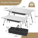 Athena Collection Foldable Camping Table, 47" Aluminum Outdoor Folding Camp Table with Mesh Layer Telescopic Legs and Carry Bag, Lightweight and Portable for Outdoor Camping Picnic Grilling, Silver by GreenHaven Gardens
