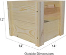 Natural Pine Wooden Plant Box 14 x 14 x 12 Inches Outside Dimensions by GreenHaven Gardens