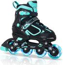 Nattork Blade Roller Skates for Boys with Light Up Wheel, Outdoor & Indoor Illuminating Black Inline Skates for Boys Little Kids Toddler Ages 5-8 4 5 6, Beginners by TinyTreasures Baby Boutique