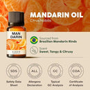 Kukka Mandarin Essential Oil for Diffuser Skin - 0.34 Fl Oz - 100% Pure Natural, Fresh & Citrusy Scent for Aromatherapy,Candle, Bath Bomb & Soap Making Scent DIY by CozyNest Decor