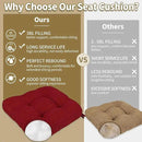 BUYUE Chair Cushion Set for Rocking Chair, Back Pillow & Seat Cushion with Ties, Original Woven Fabric Non-Slip Chair Pads for Elderly Sitting, Red by CozyNest Decor