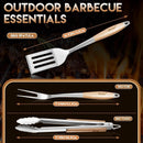 TIVOLI 3PCS Grilling Accessories, Heavy Duty BBQ Tool Set with Stainless Steel Spatula, Tongs, Fork, Wood Handles Barbecue Utensils Kit for Outdoor, Perfect Grill Gifts for Dad Men by GreenHaven Gardens