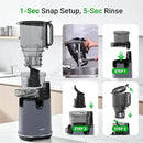 Juicer Machines,Aeitto Cold Press Juicer with 5.3“ Extra Large Feed Chute for Whole Fruits & Vegetables, Slow Masticating Juice Extractor, Self Feeding, Easy to Clean, High Juice Yield, Grey by CozyNest Decor