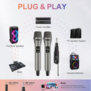 Aveek 2.4GHz Wireless Microphone System, 2 Rechargeable Mics and Receiver, Plug & Play for Karaoke Machine, Party Speakers, Home Entertainment, Wedding & Events - Crystal Clear Sound, 100ft Range by TinyTreasures Baby Boutique