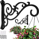 Hanging Planter Brackets 12-Inch 2 Pcs,Outdoor Hanging Brackets Wall Hook Heavy Duty Planter Brackets,Black Iron Planters Hook Indoor/Outdoor Planter Hanger Hooks by GreenHaven Gardens