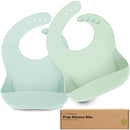 KeaBabies 2-Pack Silicone Baby Bibs for Eating - Sturdy Food-Grade Silicone Bibs for Babies Girl, Boy, Large Food Catcher, Clean & Put On Easily, Waterproof Toddler Feeding Essentials(Pastel Sky) by TinyTreasures Baby Boutique
