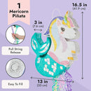 Unicorn Mermaid Pinata - Pull String Pinata for Girls Under the Sea Party Decorations, Rainbow Birthday (Small, 16.5x13x3 In), For Ages 3+ by TinyTreasures Baby Boutique