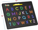 PicassoTiles Magnetic Alphabet Board 12x10 in Dual Sided Learning Pad with Upper and Lowercase Letter Tracing Stylus Pen Reusable Erasable Educational Toy Kids Preschool Montessori Writing Tool PTB03 by TinyTreasures Baby Boutique
