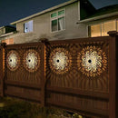 2 Pack Solar Fence Lights Metal Solar Powered Outdoor Deck Step Wall Lights Mandala Theme Waterproof Fence Light for Garden Post Patio Backyard Yard Decor (2 Pack) by CozyNest Decor