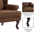 Accent Chair, High Back Upholstered Armchair with High Resilience Sponge & Wood Legs, Mid-Century Modern Comfy Single Sofa Reading Chairs for Living Room, Bedroom (Brown, Set of 1) by CozyNest Decor