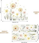 Dandelion Flower Butterfly Wall Decals Gold Dandelion Plants Floral Wall Stickers Peel and Stick Vinyl Wall Art Decor for Living Room Bedroom Office TV Sofa Backdrop Home Decor Gifts for Mom by CozyNest Decor